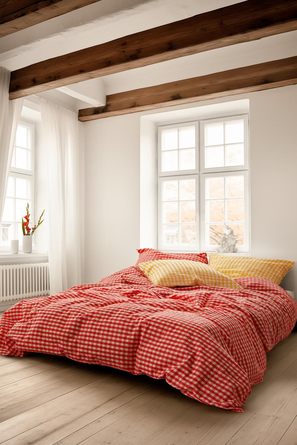 Bæk&Bølge sengetøj - rød/gul